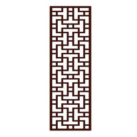 Antique Chinese Frosted Glass Window Film Imitation Redwood Lattice Window Film No Glue Sliding Door Static Film; 15x39 inch