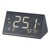 Digital Alarm Clock, Wooden Desk Clock with Dual Alarm, USB Port, Snooze, Night Light, Voice Control, Adjustable Volume, Bedside Desktop Clock with Ch