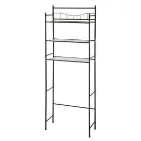 3-Shelf over the Toilet Steel Wall Mount Storage Shelf Unit, Black, Holds up to 30 lb Capacity