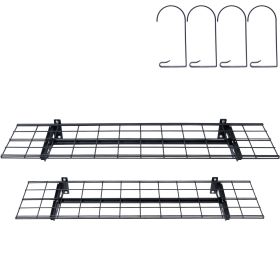 Garage Storage Shelving, 2 Pack, 4 x 1 ft Heavy Duty Garage Shelves Wall Mounted, 400 lbs Load Capacity(Total) Garage Storage Rack Floating Shelves, S