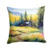 Montana Bitterroot in Watercolor Throw Pillow Machine Washable, Indoor Outdoor Decorative Pillow for Couch, Bed or Patio, 14Hx14W