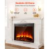 Electric Fireplace Insert, 35 inch Recessed and Wall Mounted with Adjustable Flame Color Brightness & 8h Timer & Remote Control, Indoor Heater w/ 750W