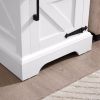 Farmhouse end table Nightstand Rectangular Farmhouse End Table with Barn Door and Adjustable Storage Shelf, Rustic Sofa Side Table for Living Room, Be