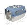 Multicolored 24 in Plastic Double Door Dog and Cat Kennel with Top Opening