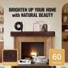 Fireplace Mantel, 60" x 8" x 6", 50 lbs Weight Capacity, Natural Wood Mantel for Over Fireplace, Wall Mounted Floating Farmhouse Shelf, Handcrafted Fi