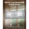 Stained Glass Window Panel, 35.2" x 13" Tiffany Style Hanging Transom Window Panel with Chain, Large Horizontal Rectangle Stain Glass, Vintage Traditi