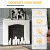 29" Modern Fireplace Mantel Surround Mantels for Fireplace with Decorative Geometric Pattern, White