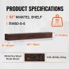 Fireplace Mantel, 60" x 8" x 6", 50 lbs Weight Capacity, Natural Wood Mantel for Over Fireplace, Wall Mounted Floating Farmhouse Shelf, Handcrafted Fi