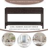 Rustic Entryway Console Table, 60" Long Sofa Table with two Different Size Drawers and Bottom Shelf for Storage (Espresso)