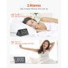 Digital Alarm Clock, Wooden Desk Clock with Dual Alarm, USB Port, Snooze, Night Light, Voice Control, Adjustable Volume, Bedside Desktop Clock with Ch