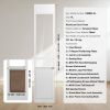 Dog Door for Sliding Glass Door, 75 7/8"-80 11/16" Adjustable Height Doggy Door for Sliding Doors, Aluminum Frame Tempered Glass Pet Door with Hinge S