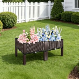 1Pc Outdoor Raised Garden Bed With Legs Elevated Planter Box With Self Watering System For Garden Patio Balcony Vegetables Flowers Herbs PP Plast (Option: M)