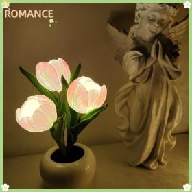 Tulip Lamp - LED Replica Tulip Table Lamp With Flower Vase For Desktop Decoration,Suitable For Home,living Room,desktop Decoration,holiday Gifts, (Option: Pink)