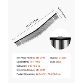 3 Packs Lawn Sweeper Brush Replacement, Compatible With 30 In Lawn & Leaf Collector Sweepers, Yard Sweeper Brush Paddle With Durable V-Shaped Bri (Option: Black)