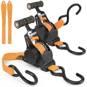 2-piece 1"x10" Automatic Stretching Tensioner. Automatically Fasten The Cargo Binding Ratchet. -1500 Pounds Of Breaking Strength (Option: 2pcsorange)