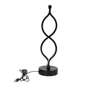 2Pcs Modern Wave-Shaped USB Desk Lamp With 3-Color Dimmable Lighting For Bedroom (Option: 1pcs)