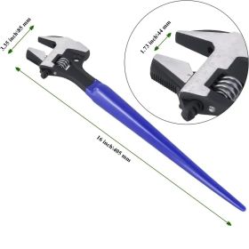 4-in-1 Multi-Function Adjustable Spud Wrench | C-Shaped Dual Head | Titanium Alloy | Universal Fit | Hammer & Crowbar Integration | Professional (Option: 16INx4IN)