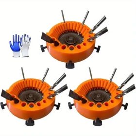 1pc Drill Bit Sharpener, Plastic Manual Drill Bit Grinder, Power Drill Bit Grinding Attachment For 2 To 13mm Drill Bits, 125mm Grinder (Option: 3pcs)
